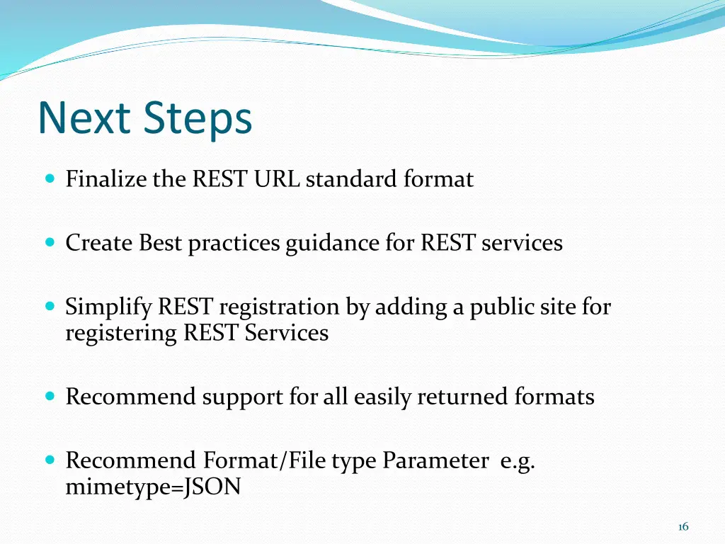 next steps