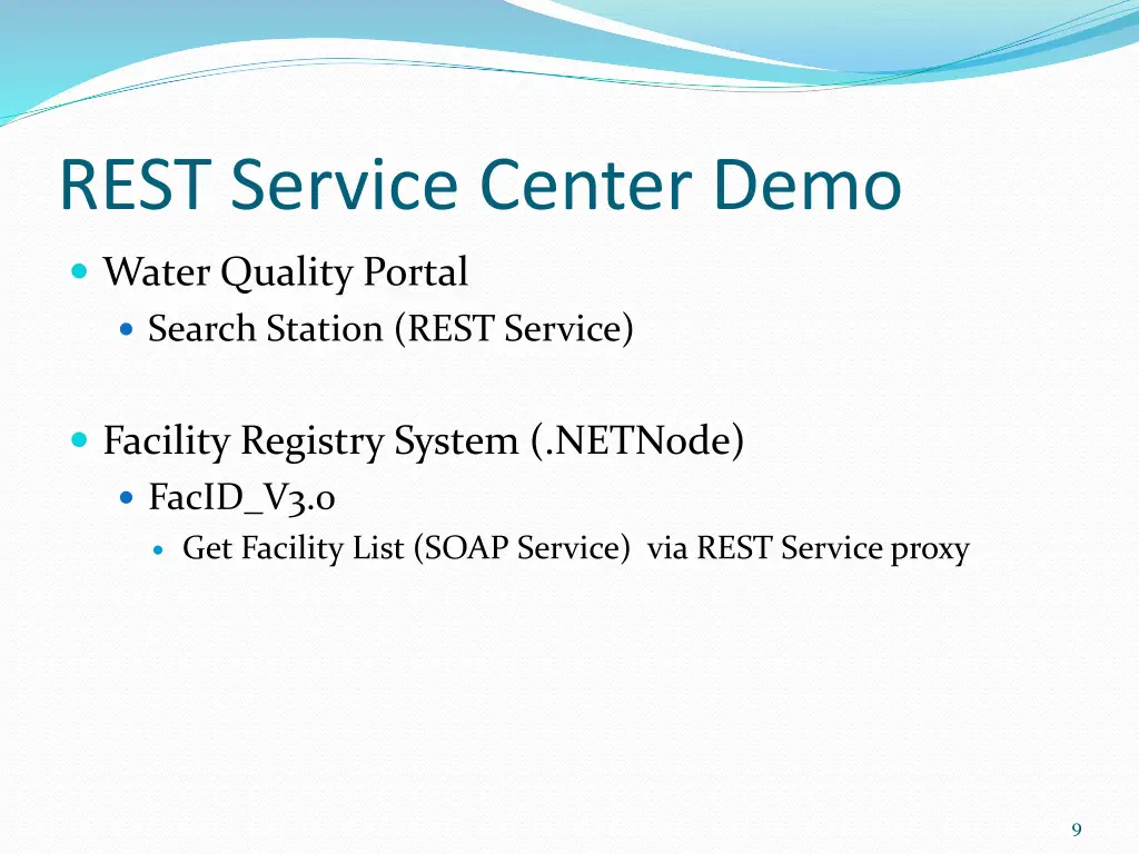 rest service center demo