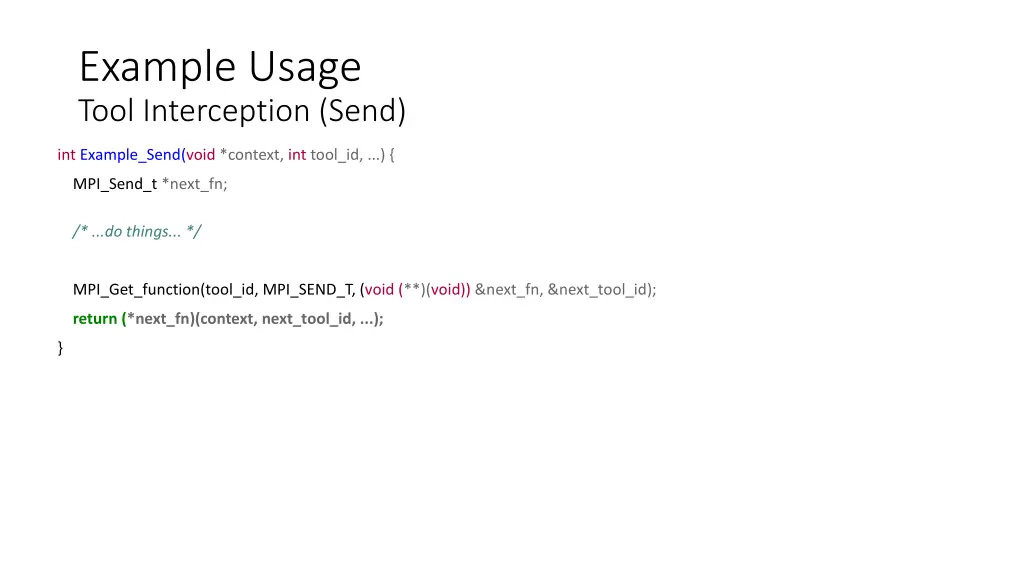 example usage tool interception send