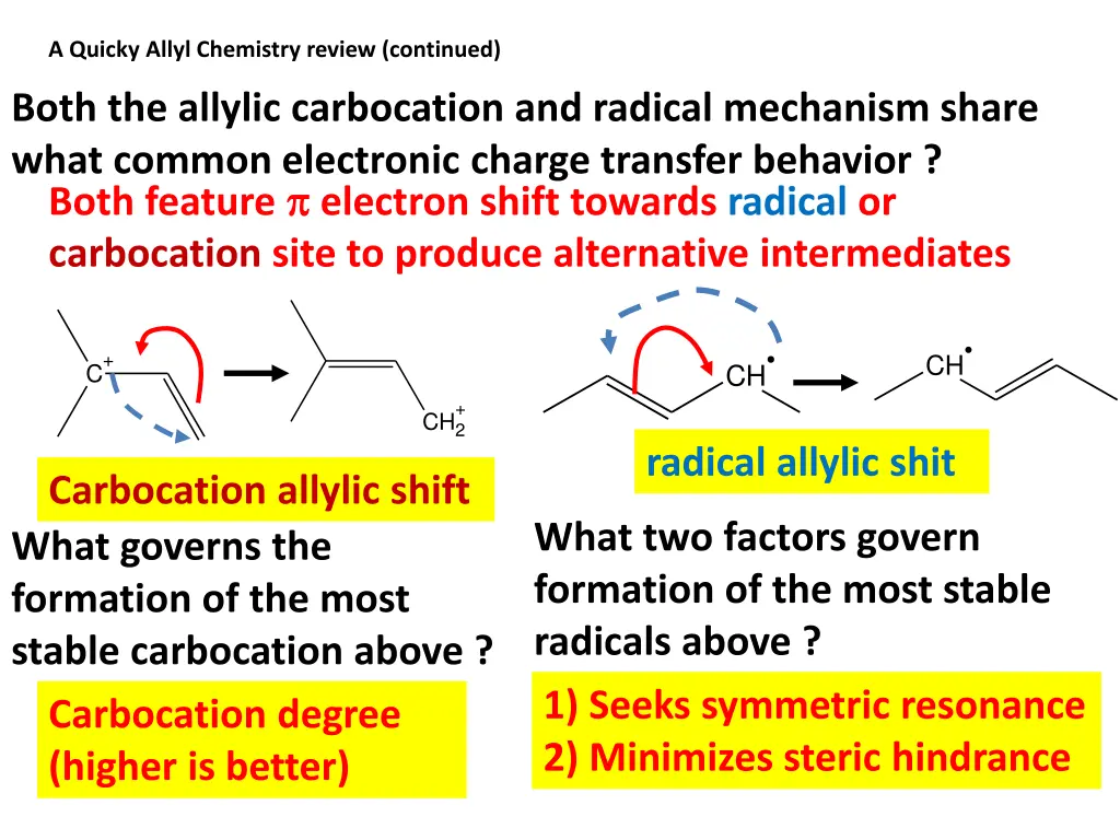 a quicky allyl chemistry review continued 1
