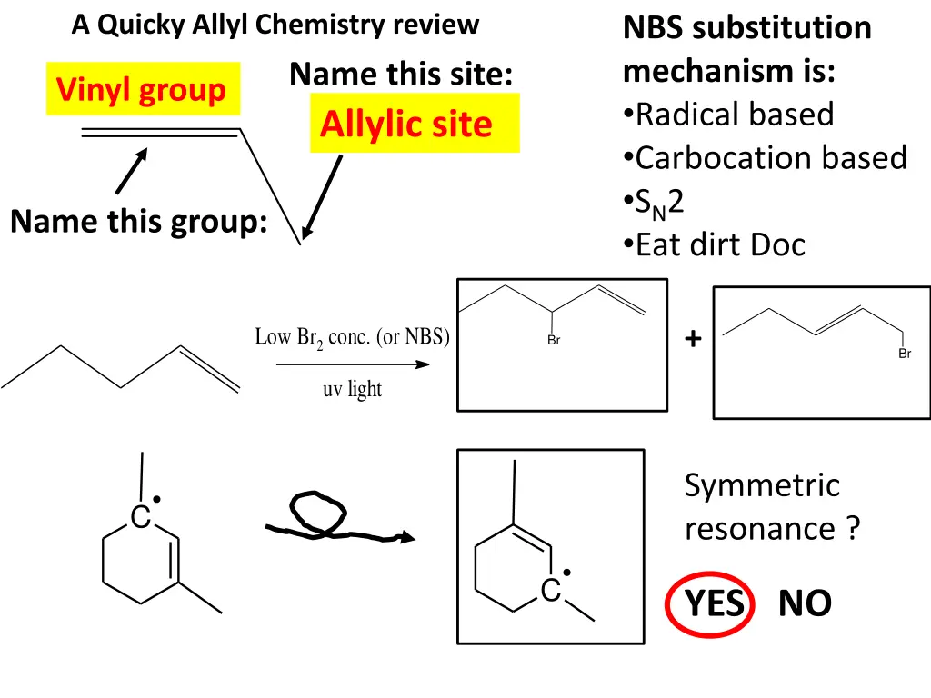 a quicky allyl chemistry review