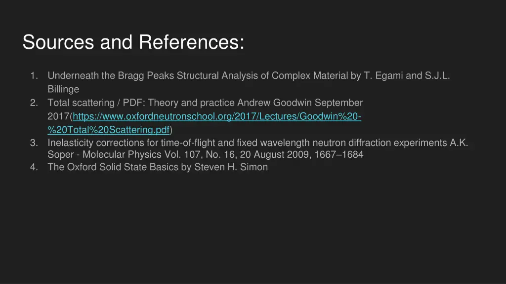 sources and references