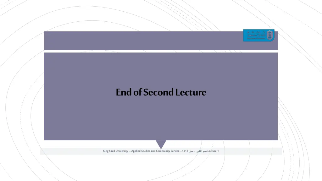 end of second lecture