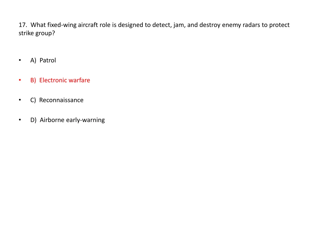 17 what fixed wing aircraft role is designed