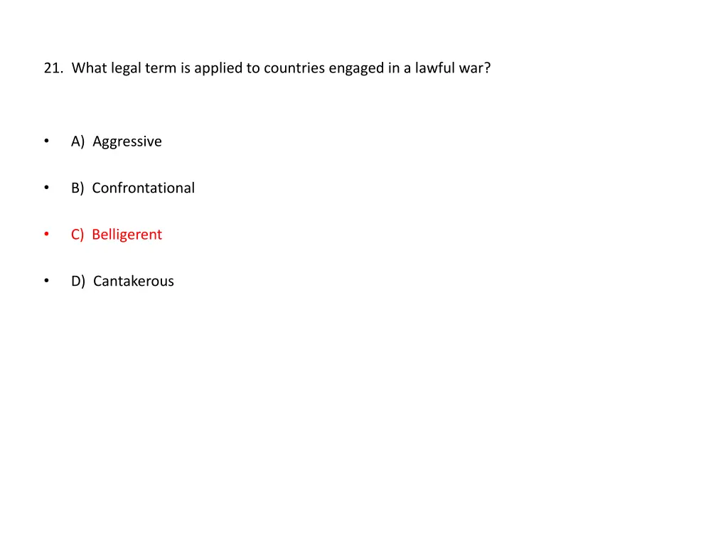 21 what legal term is applied to countries