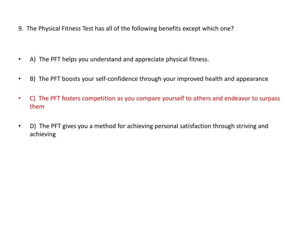 9 the physical fitness test