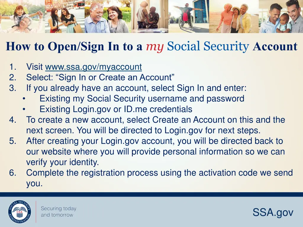 how to open sign in to a my social security