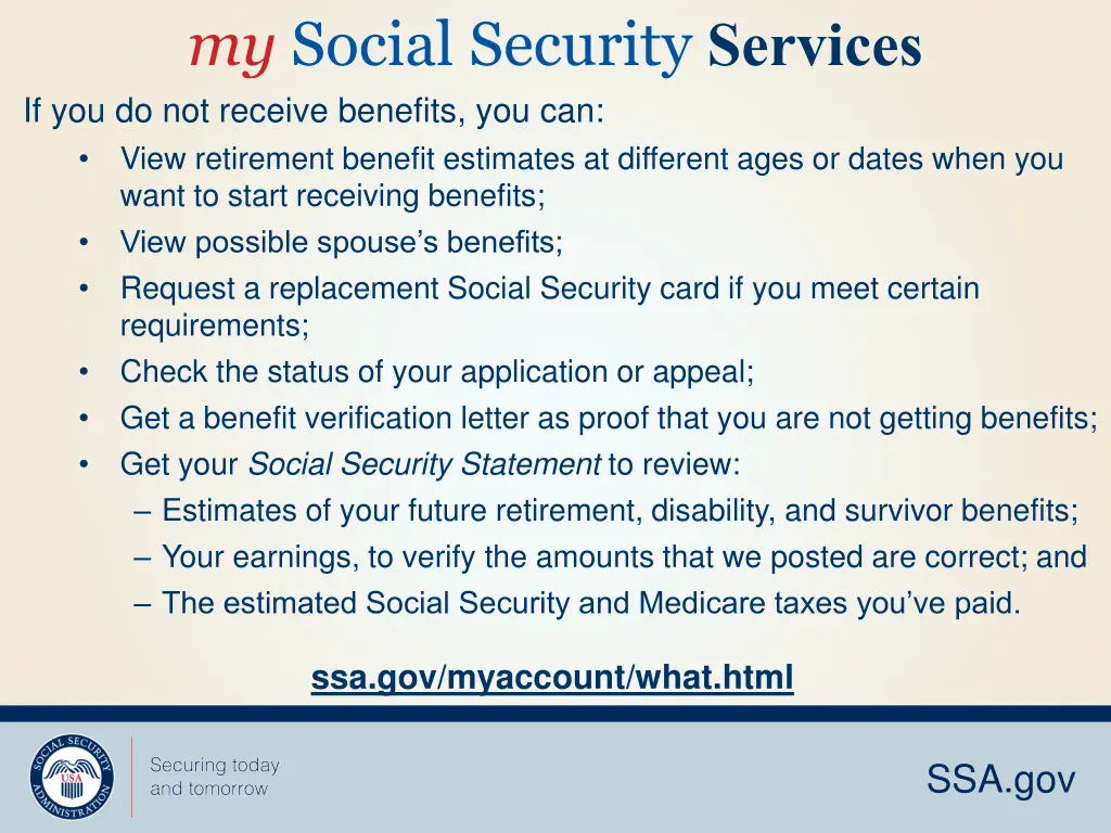 my social security services if you do not receive