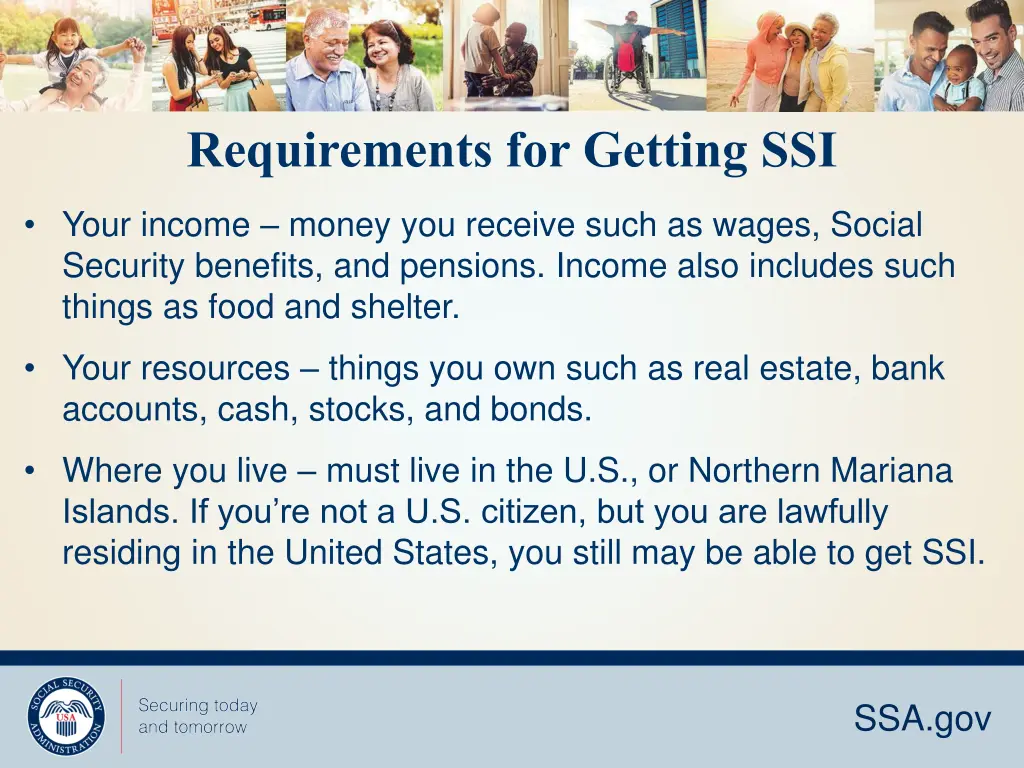 requirements for getting ssi