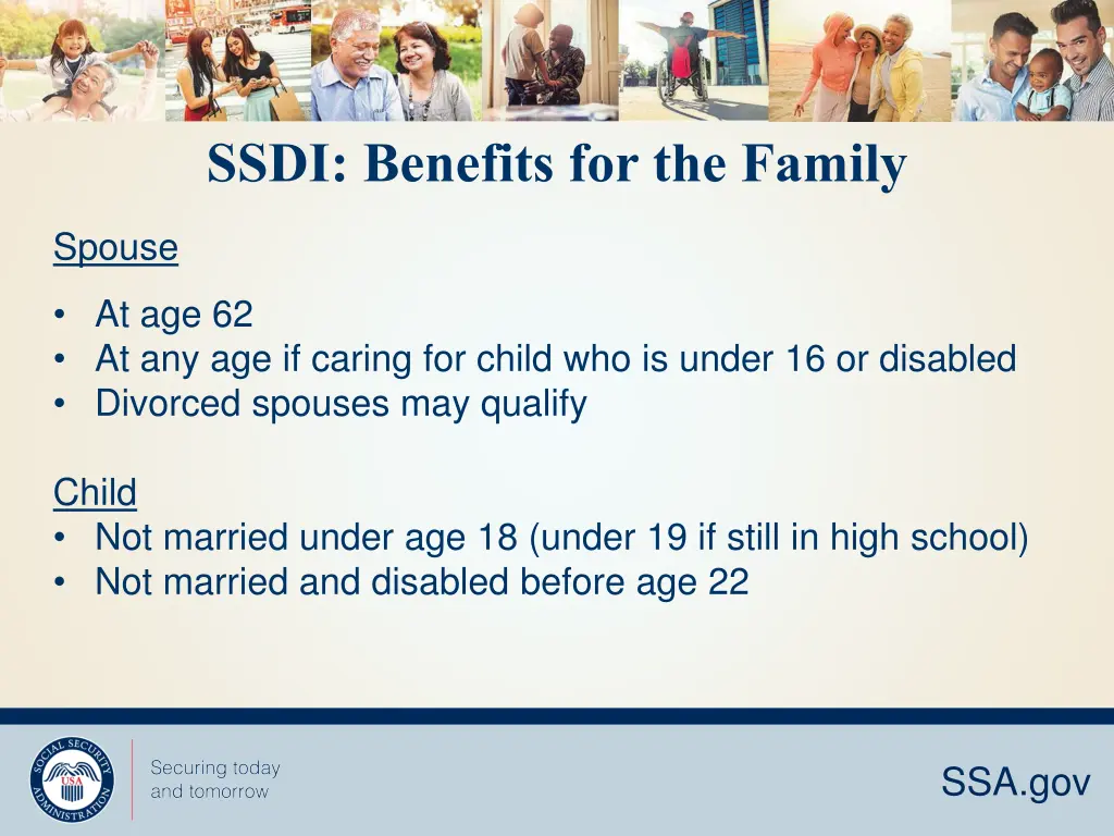 ssdi benefits for the family