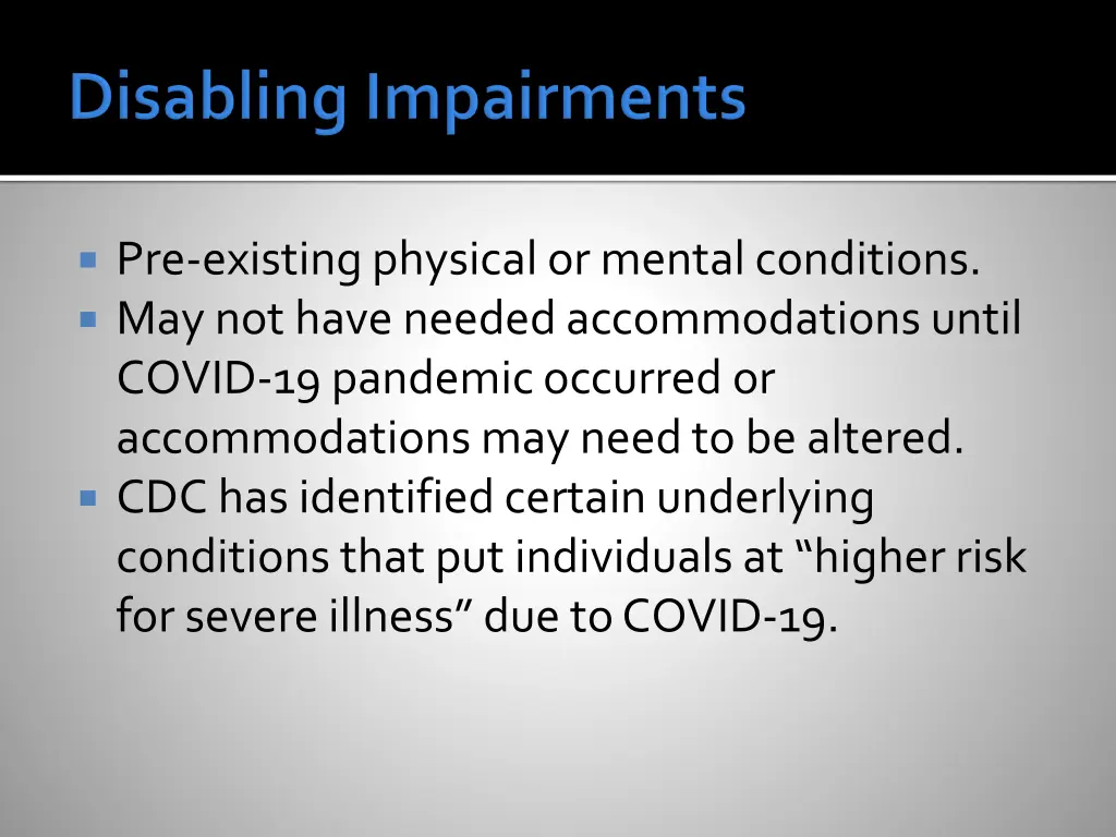 pre existing physical or mental conditions