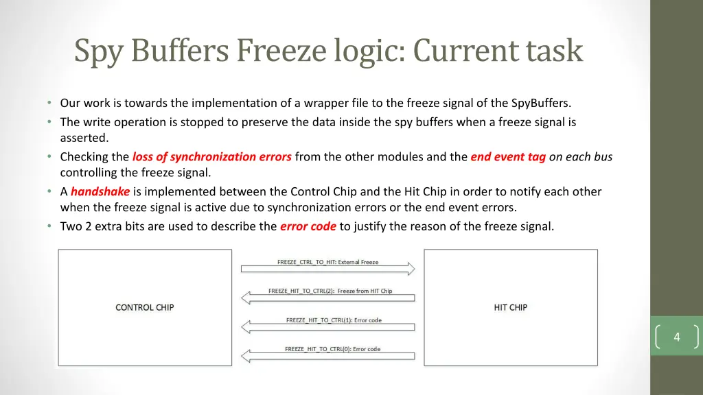 spy buffers freeze logic current task