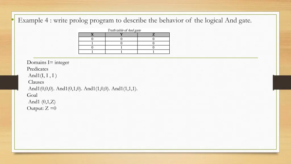 example 4 write prolog program to describe