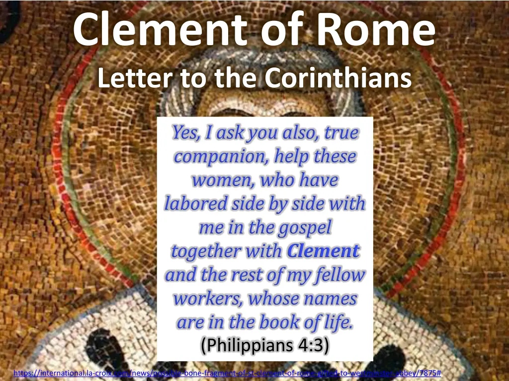 clement of rome letter to the corinthians