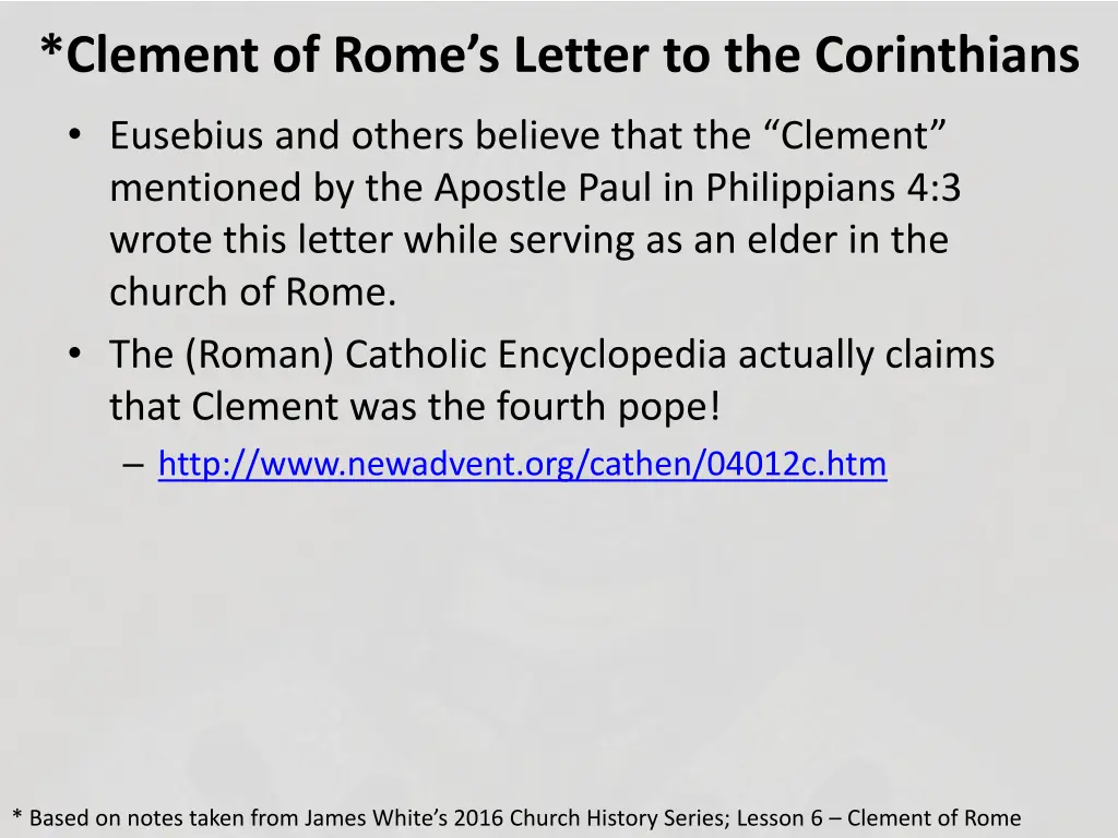 clement of rome s letter to the corinthians