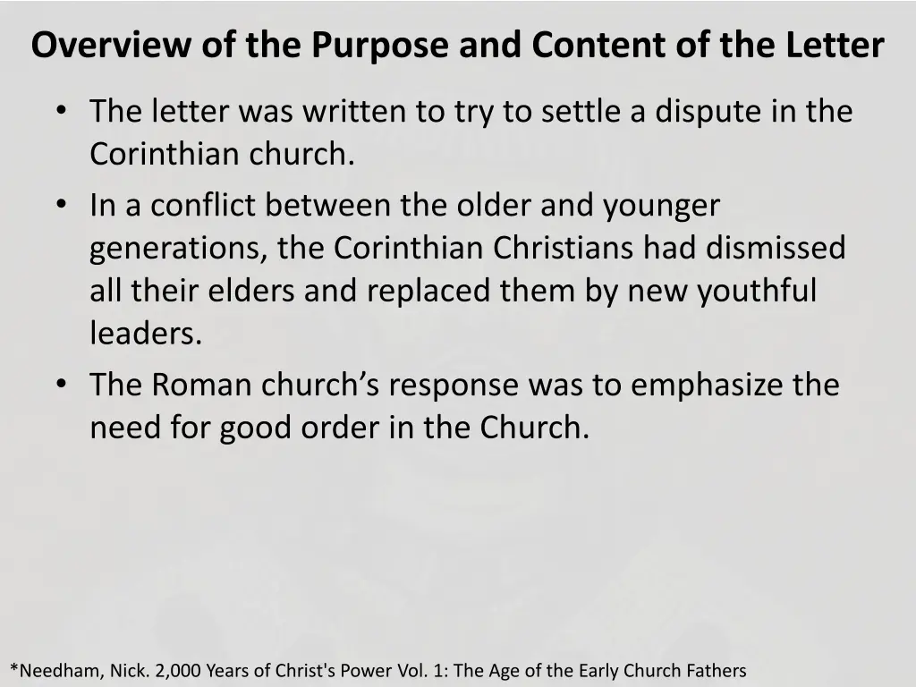 overview of the purpose and content of the letter