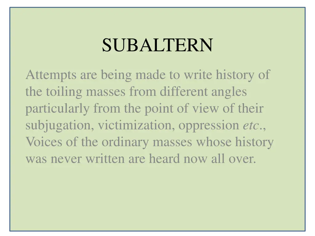 subaltern