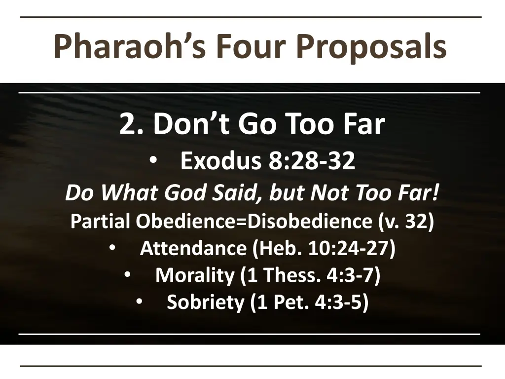 pharaoh s four proposals 1