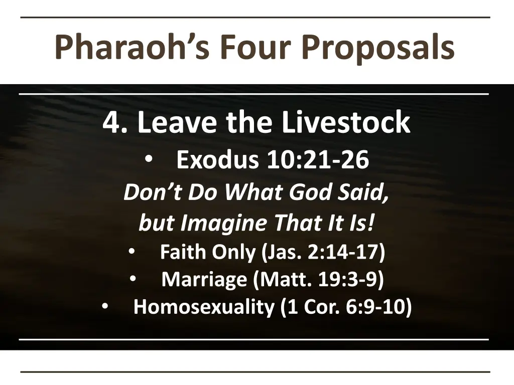 pharaoh s four proposals 3