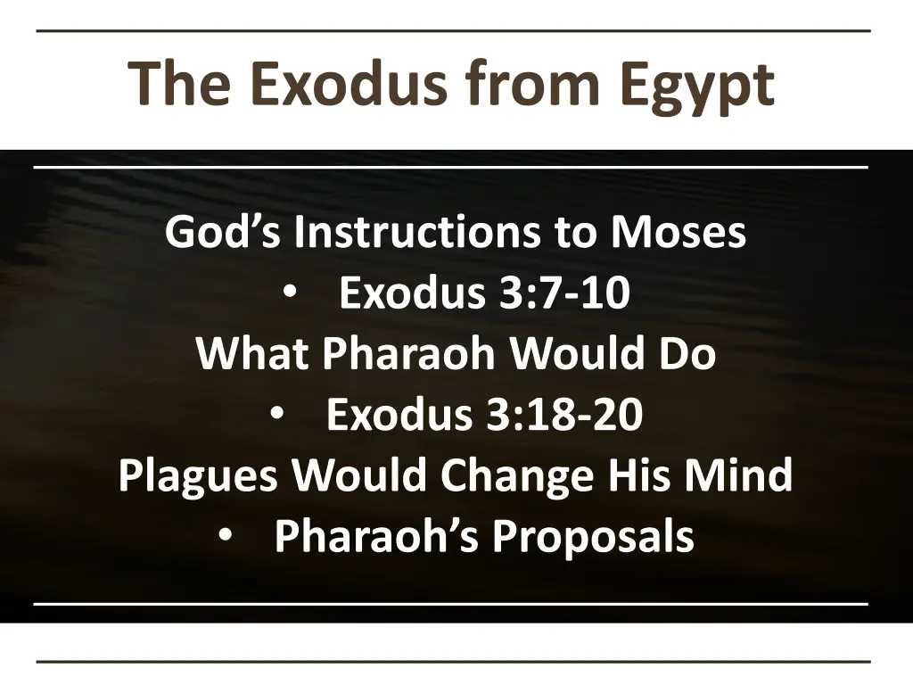 the exodus from egypt