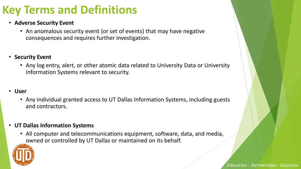 key terms and definitions adverse security event