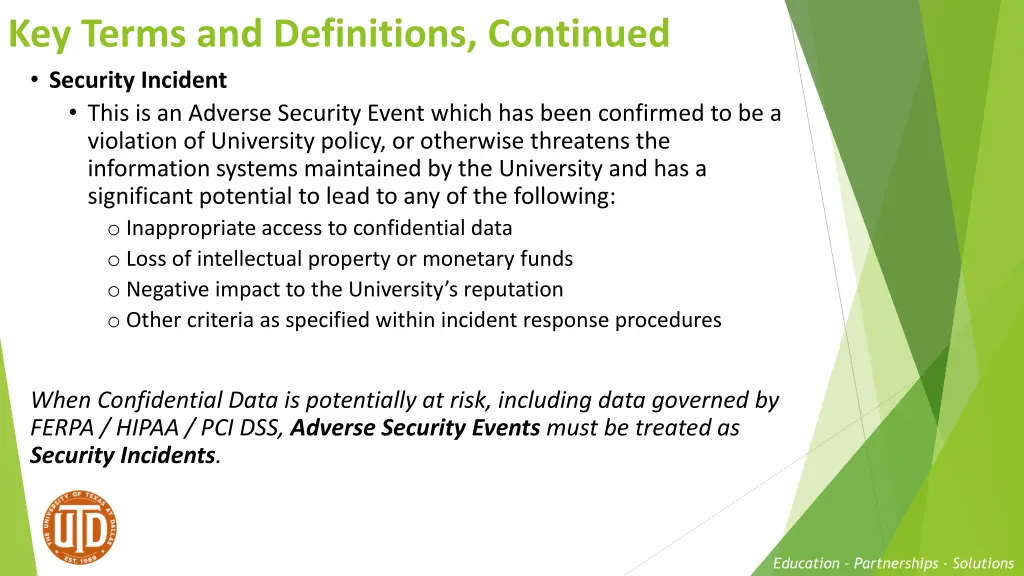 key terms and definitions continued security