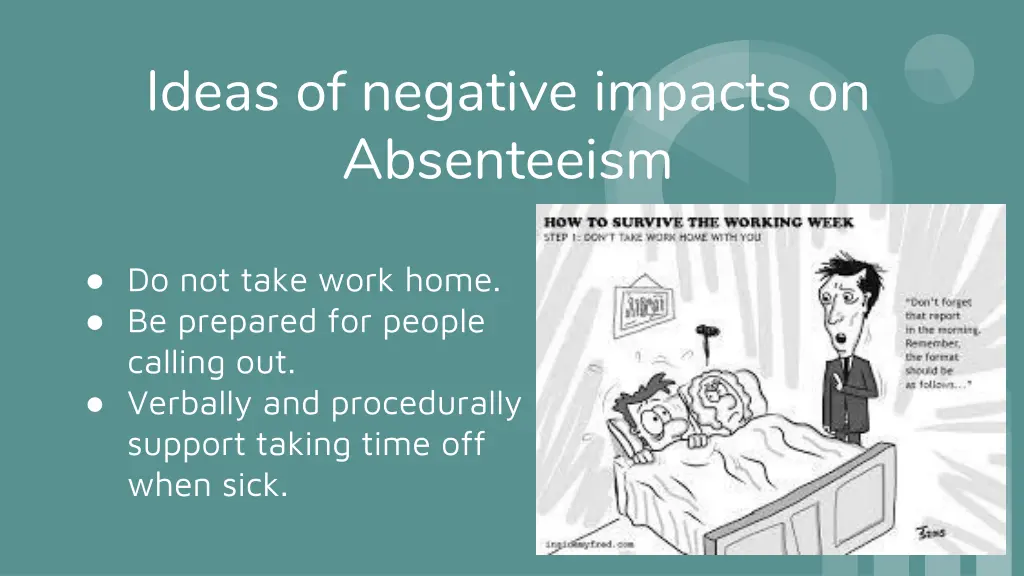 ideas of negative impacts on absenteeism