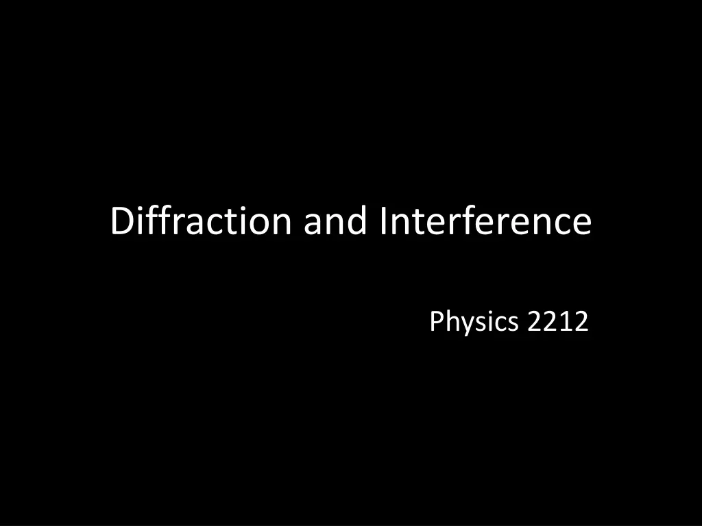 diffraction and interference