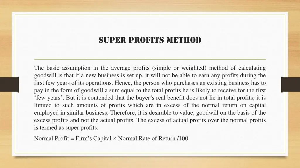 super profits method