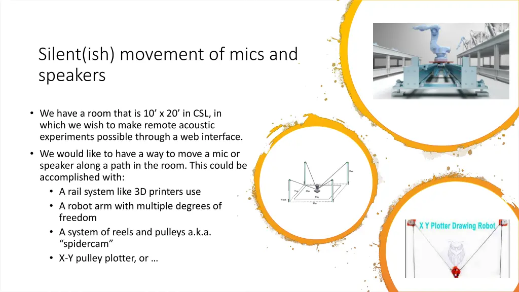 silent ish movement of mics and speakers