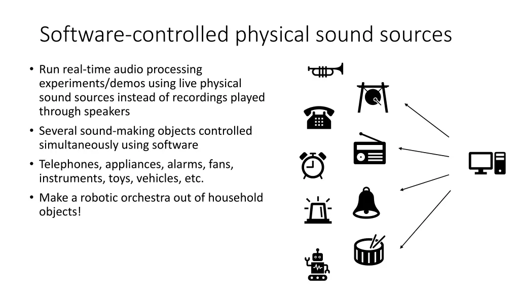software controlled physical sound sources
