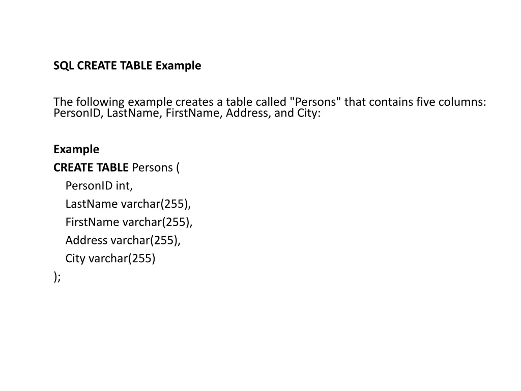 sql create table example