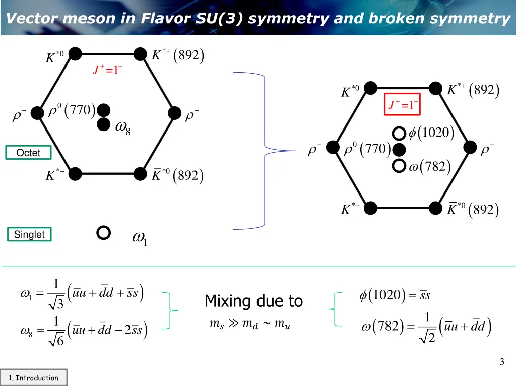 vector meson in flavor su 3 symmetry and broken
