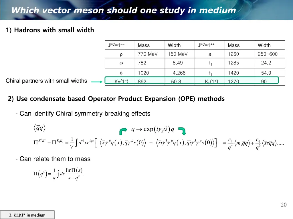 which vector meson should one study in medium 1