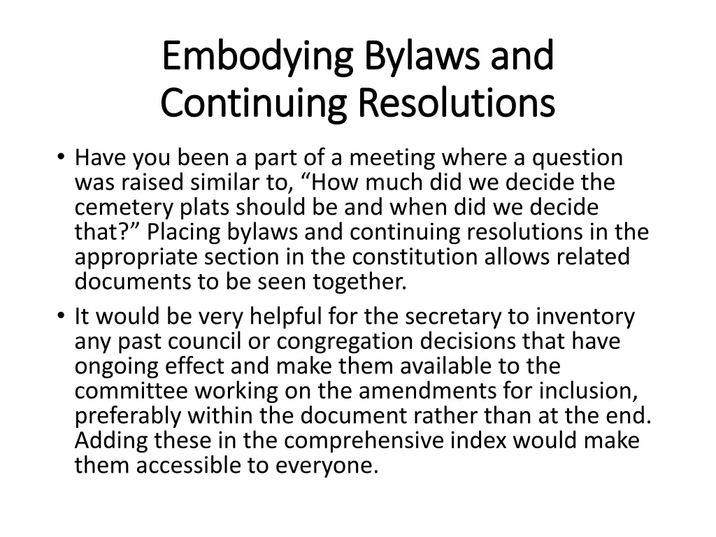 embodying bylaws and embodying bylaws