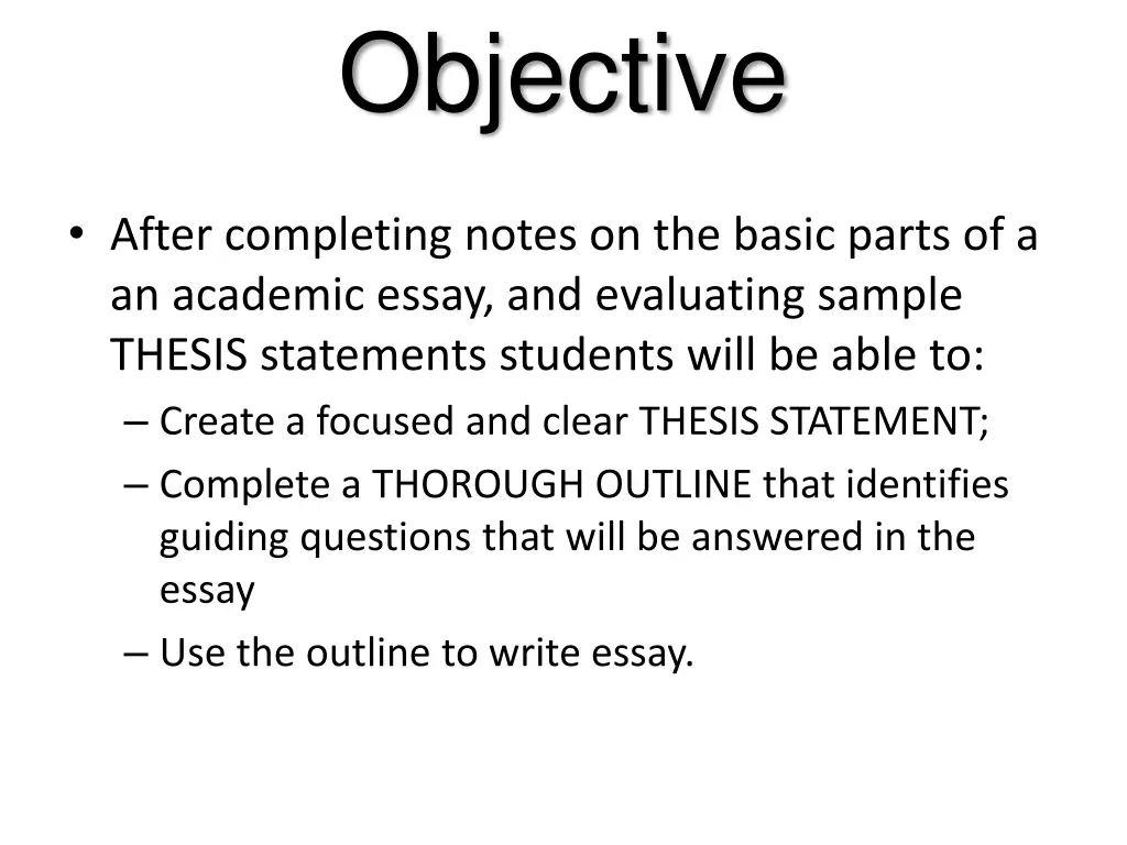 objective