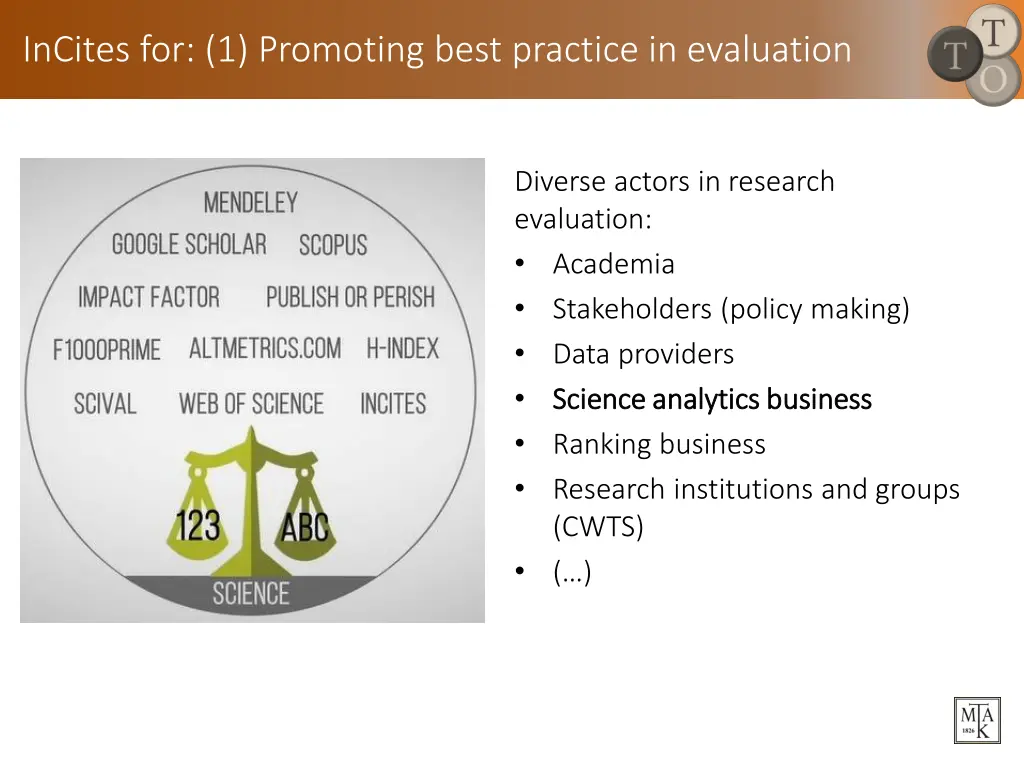 incites for 1 promoting best practice