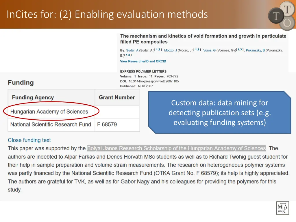 incites for 2 enabling evaluation methods 2