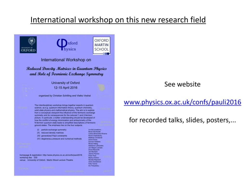international workshop on this new research field