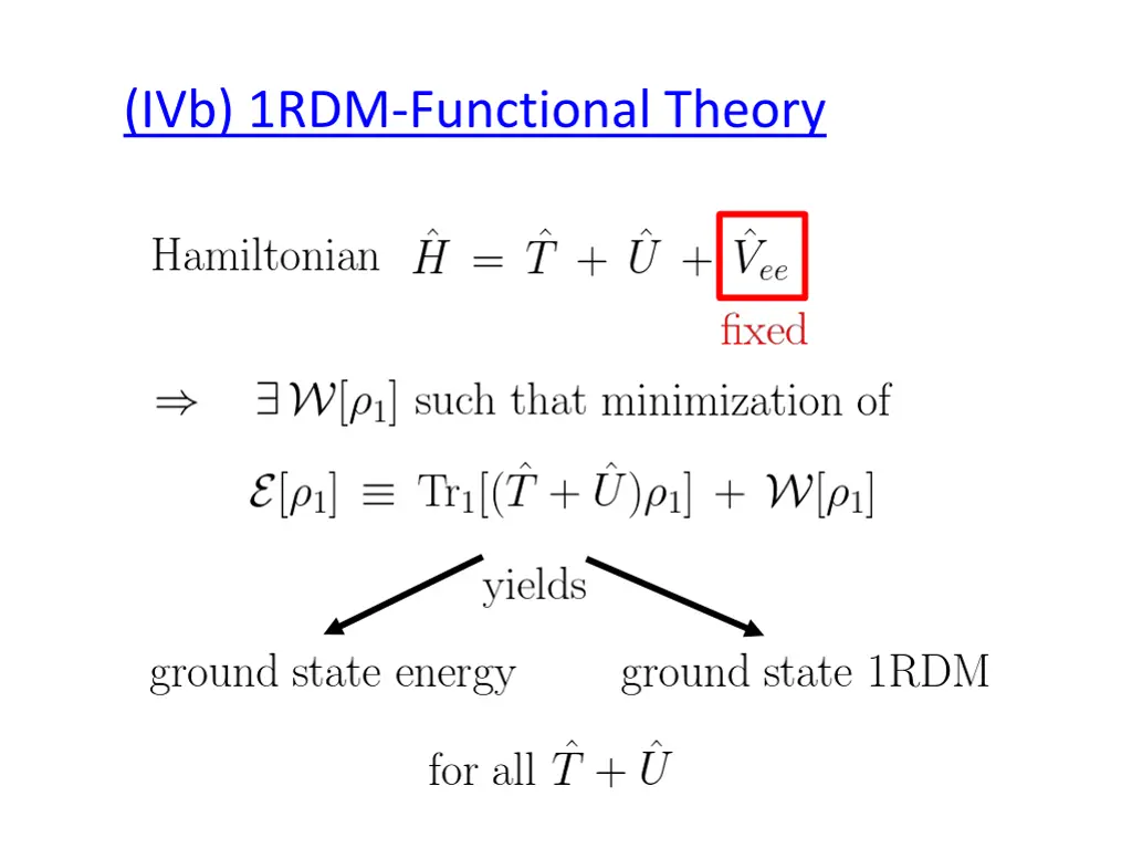 ivb 1rdm functional theory