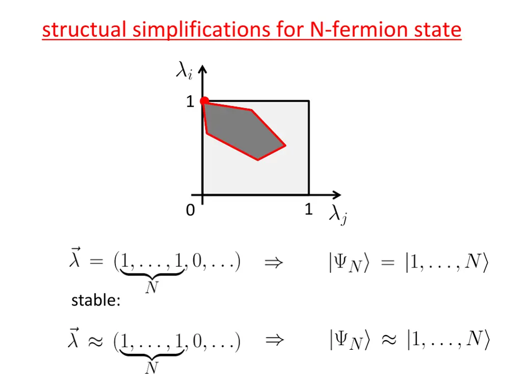 structual simplifications for n fermion state