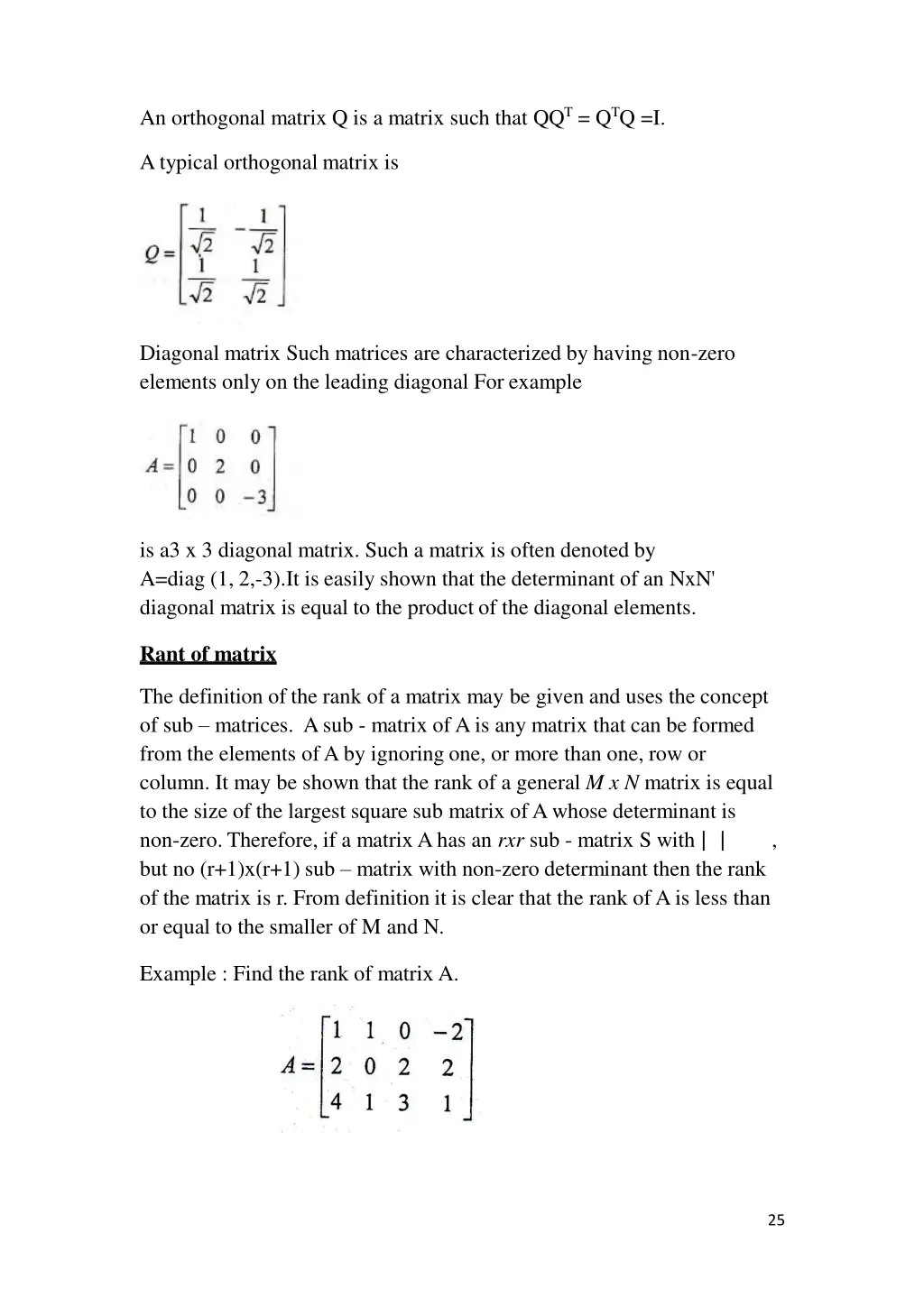 an orthogonal matrix q is a matrix such that