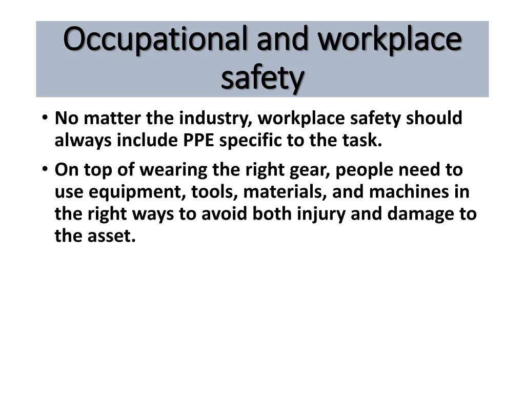 occupational and workplace occupational