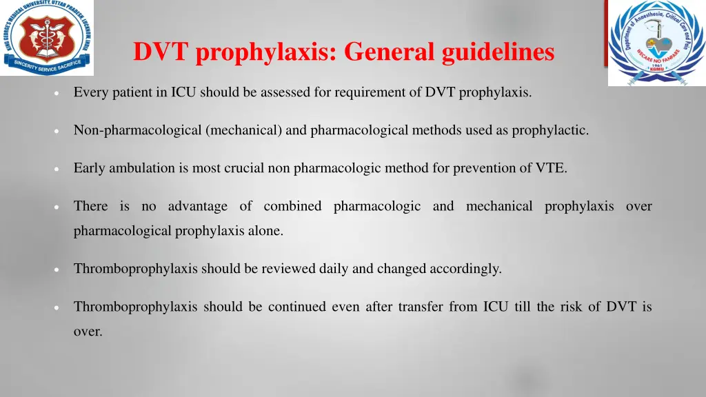 dvt prophylaxis general guidelines