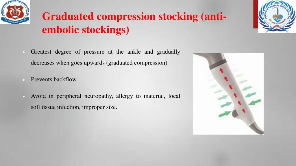 graduated compression stocking anti embolic