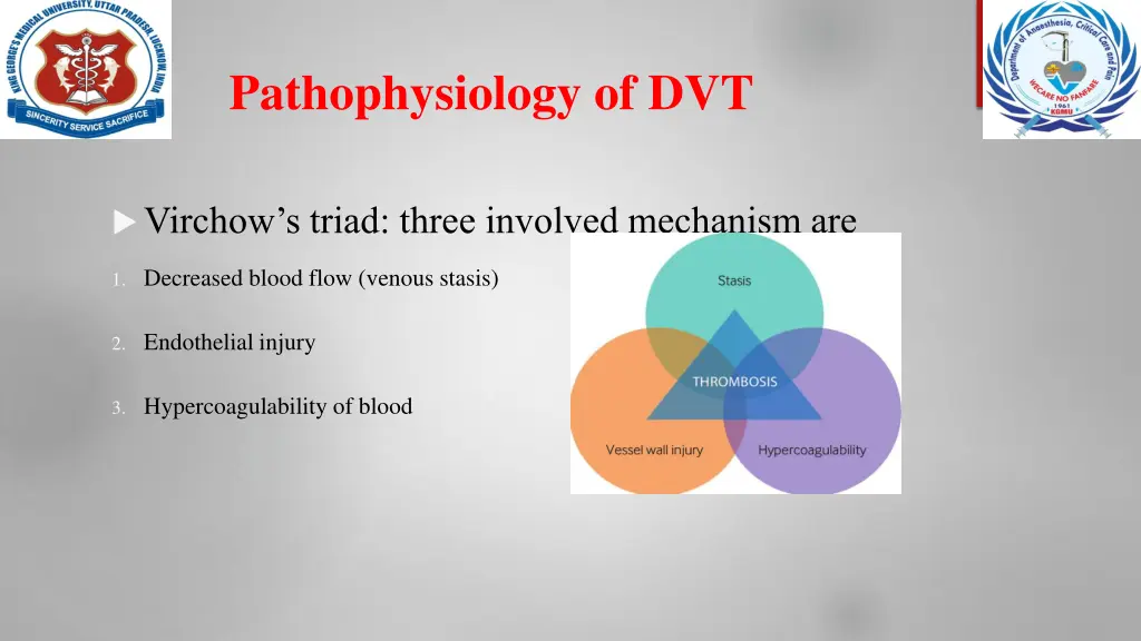 pathophysiology of dvt