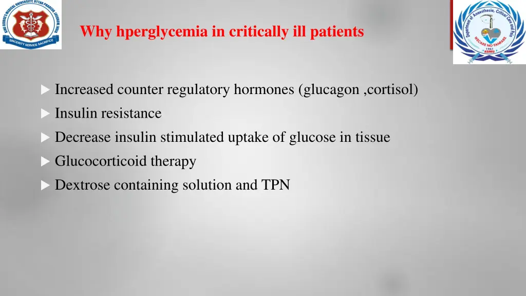 why hperglycemia in critically ill patients