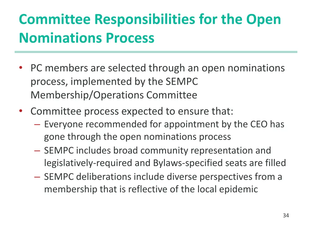 committee responsibilities for the open