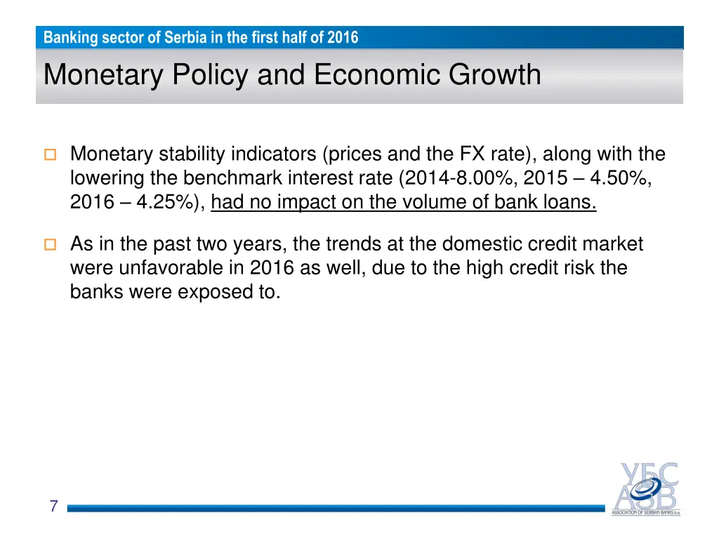 banking sector of serbia in the first half 4