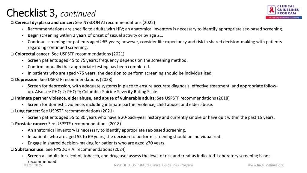 checklist 3 checklist 3 continued cervical